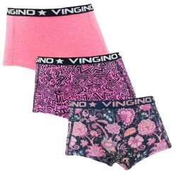 Vingino Meisjes 3-pack Hipsters Geometric Star Roze