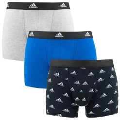 Adidas 3-pack Boxers Active Flex Logo Bos Grijs & Blauw