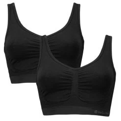 Bamboo Basics Dames 2-pack Bralettes Seamless Nova Zwart