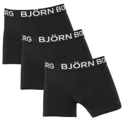 BJØRN BORG Björn Borg Jongens Cotton Stretch 3-pack Boxers Zwart