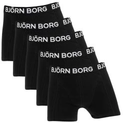 BJØRN BORG Björn Borg Jongens Cotton Stretch 5-pack Boxers Zwart