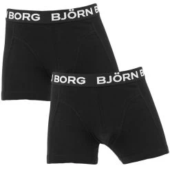 BJØRN BORG Björn Borg Jongens Cotton Stretch 2-pack Boxers Zwart