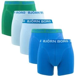 BJØRN BORG Björn Borg Cotton Stretch 5-pack Boxers Blauw & Groen