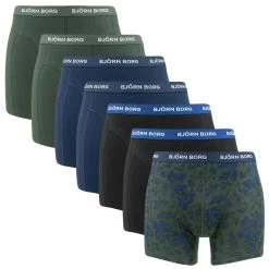 BJØRN BORG Björn Borg Cotton Stretch 7-pack Boxers Flower Sketch Blauw, Groen & Zwart