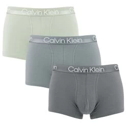 Calvin Klein Modern Structure 3-pack Boxer Trunks Grijs & Groen CBB