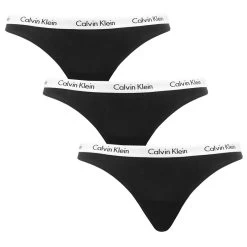 Calvin Klein Dames 3-pack Strings Zwart