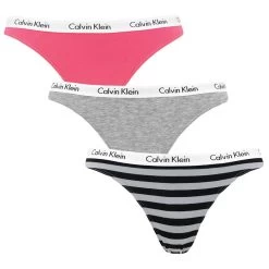 Calvin Klein Dames 3-pack Strings Stripe Multi 658