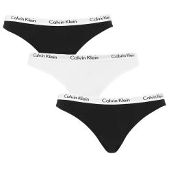 Calvin Klein Dames 3-pack Slips Zwart & Wit