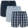 Calvin Klein 3-pack Wijde Boxershorts Stripe / Check Blauw