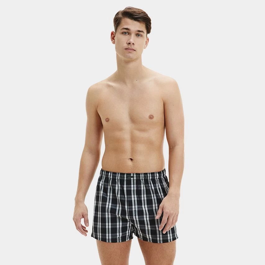 Calvin Klein 3-pack Wijde Boxershorts Stripe / Check Zwart 4 Calvin Klein 3-pack Wijde Boxershorts Stripe / Check Zwart - Afbeelding 2