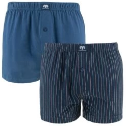 CECEBA 2-pack Wijde Boxershorts Gestreept Blauw
