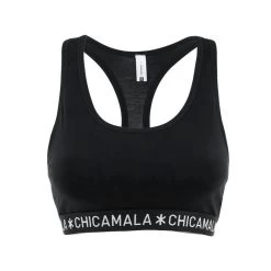 Chicamala Dames Racer Back Bralette Basic Zwart