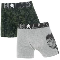 CR7 Jongens 2-pack Boxers Print Zwart & Grijs