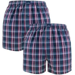 Götzburg 2-pack Wijde Boxershorts Blocks Blauw