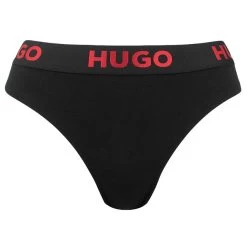 Hugo Boss Dames HUGO Sporty Logo String Zwart