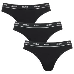 Hugo Boss Dames HUGO 3-pack Strings Zwart