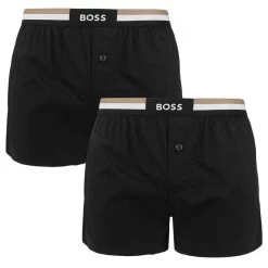 Hugo Boss BOSS 2-pack Wijde Boxershorts Signature Stripe Zwart