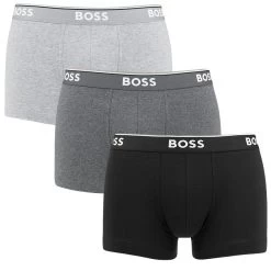 Hugo Boss BOSS Power 3-pack Boxer Trunks Grijs & Zwart