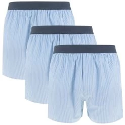 JBS 3-pack Wijde Boxershorts Blauw & Wit