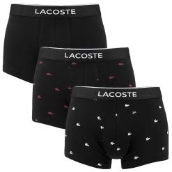 Lacoste 3-pack Boxers All Over Mini Logo Zwart