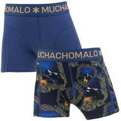 Muchachomalo Jongens 2-pack Cotton Modal Boxers Elk Blauw