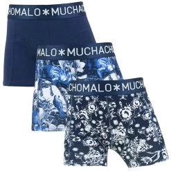 Muchachomalo Jongens 3-pack Boxers Floraldino Blauw