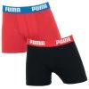 PUMA Jongens 2-pack Boxers Zwart & Rood II