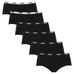 PUMA Dames 6-pack Boxershorts Zwart