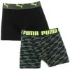 PUMA Jongens 2-pack Boxers Formstrip Print Groen & Zwart II