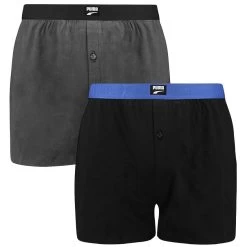 PUMA Everyday 2-pack Wijde Boxershorts Zwart & Grijs