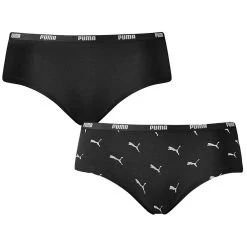 PUMA Dames 2-pack Hipsters Cat Logo Zwart