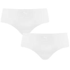 PUMA Dames 2-pack Microfiber Hipsters Seamless Wit