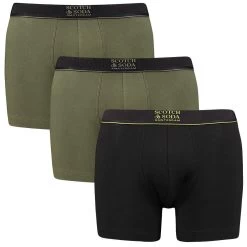 Scotch & Soda 3-pack Boxers Basic Stacked Logo Groen