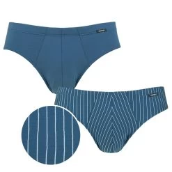 SKINY Brasil 2-pack Microfiber Herenslips Stripe Blauw